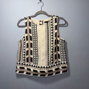 Banana Republic Women’s Aztec Western Buttoned Back Sleeveless Top XS EUC